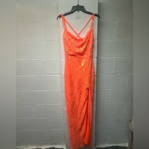 Vibrant Strapless Orange Dress